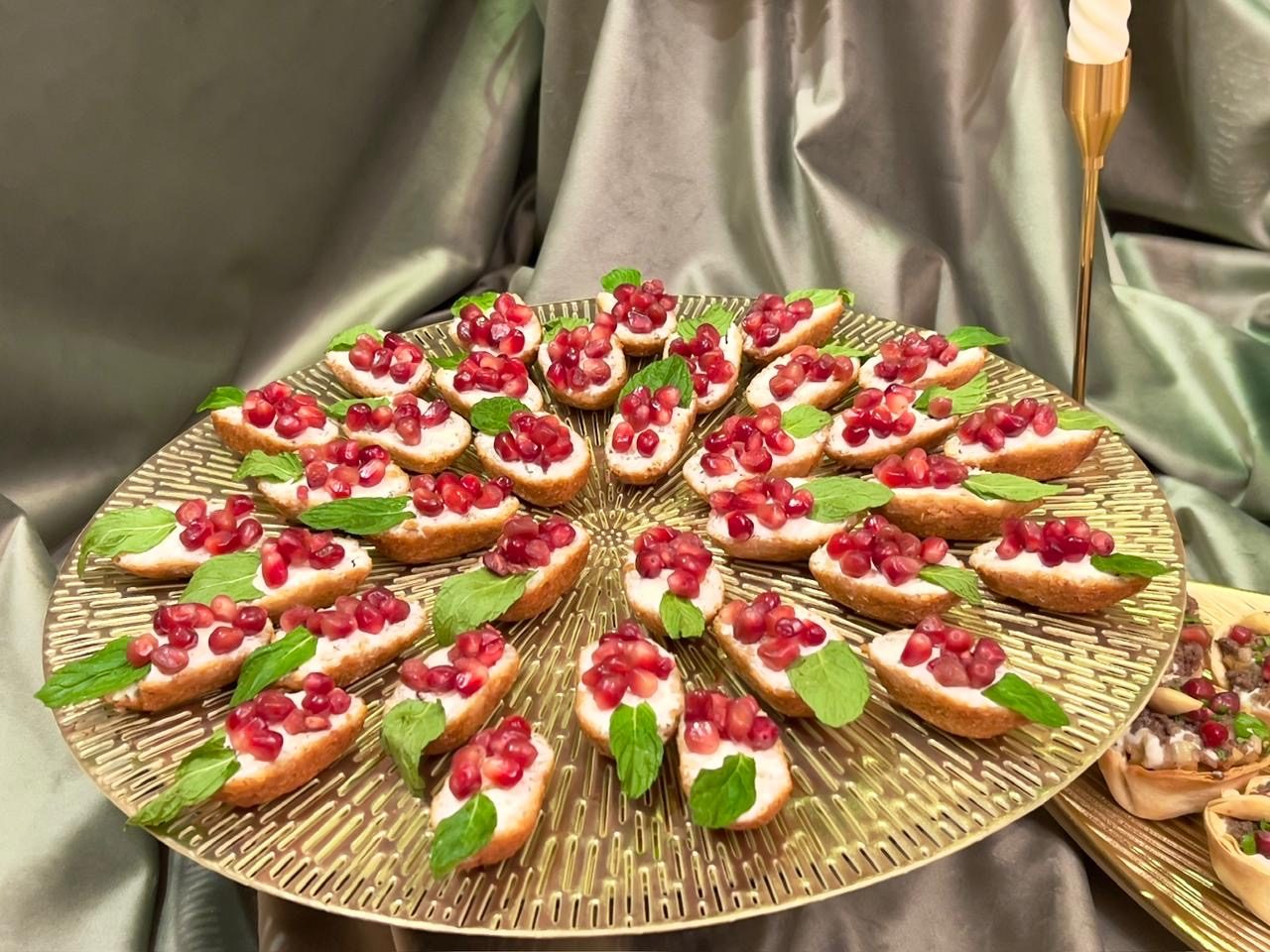 Pomegranate canapés